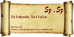 Szloboda Szilvia névjegykártya